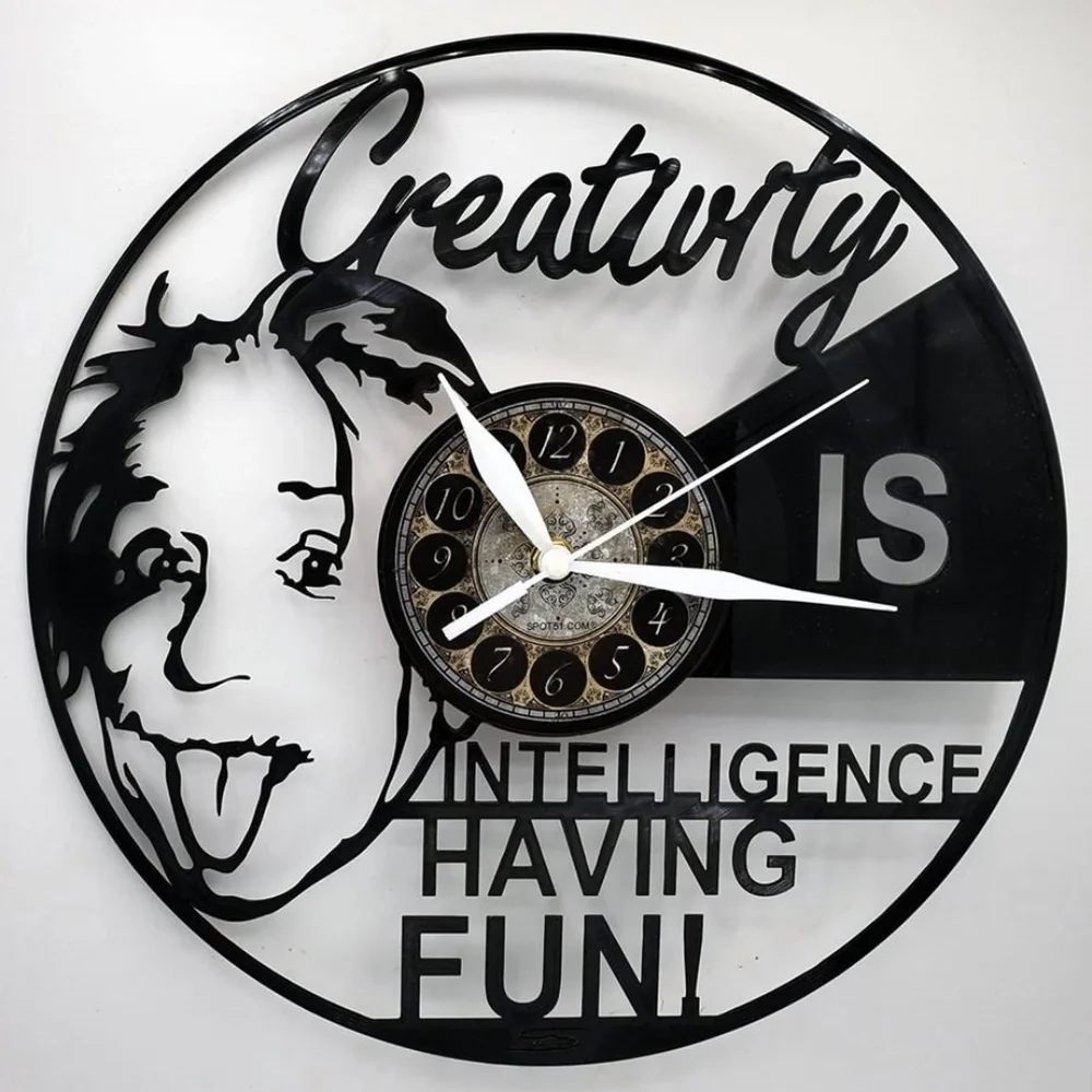 Einstein vinyl record clock